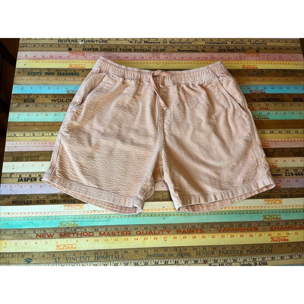 Katin Mens M Corduroy Elastic Waist Drawstring Pull On 5” Shorts Coral Surf $69